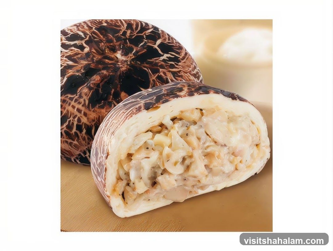 Mushroom-shaped pastry filled with creamy filling