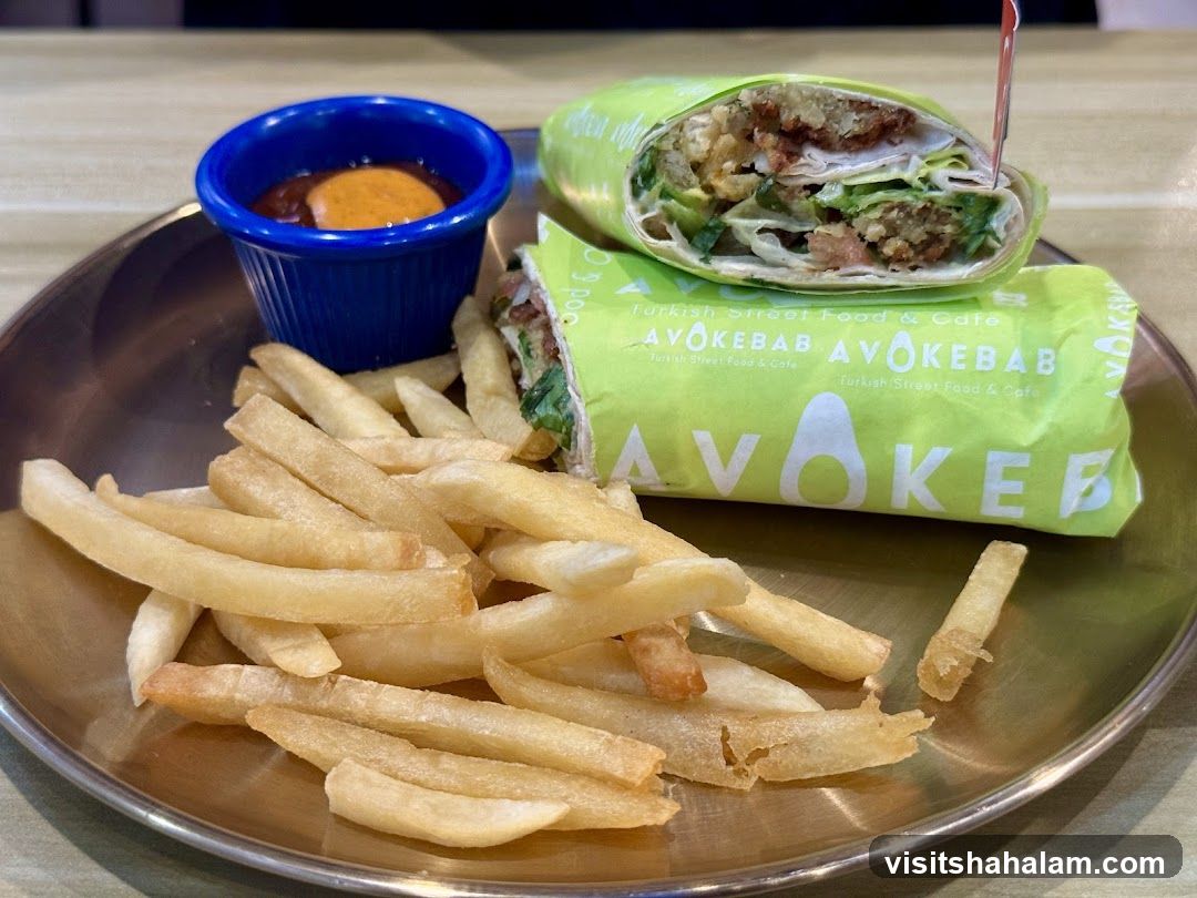 Kebab Wrap and Fries