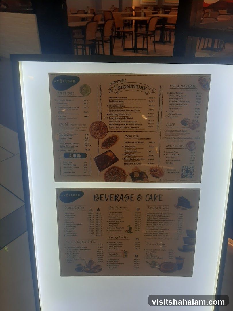 Avokebab Menu