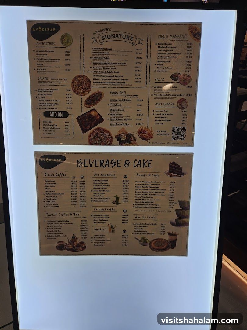 AVOKEBAB Menu