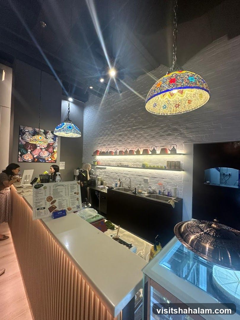 Cafe Counter with Menu and Decor