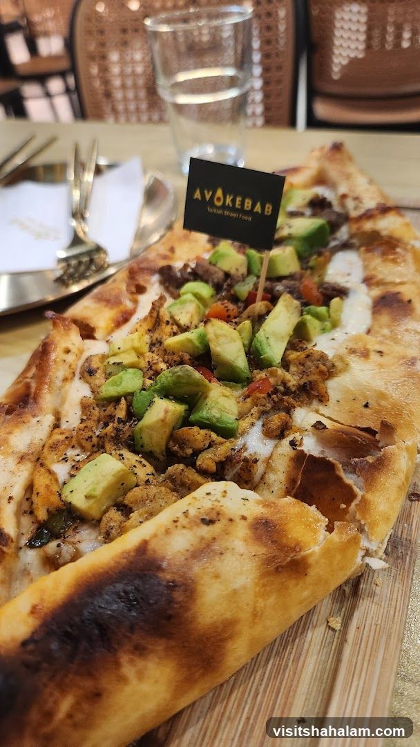 Pide with Avocado and Meat