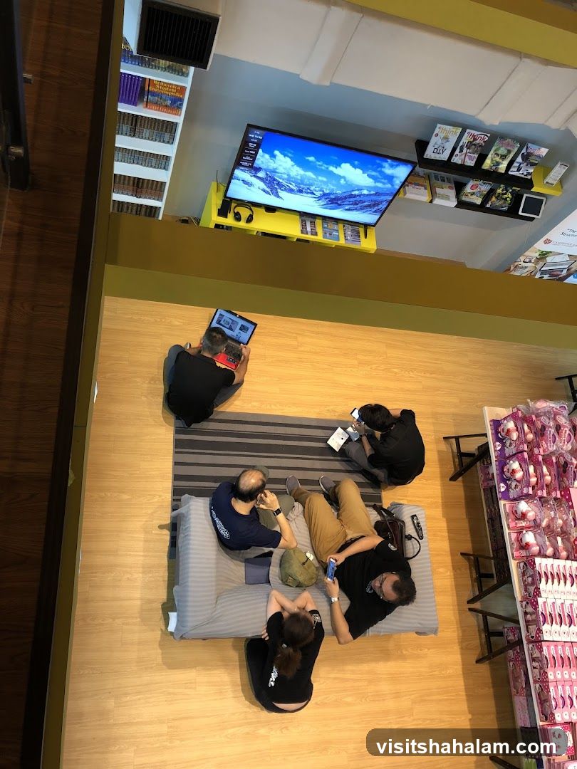 People relaxing in a store