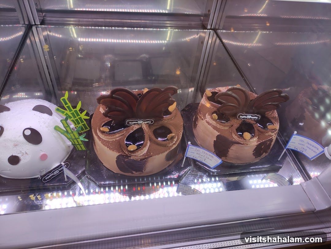 Cakes in a Display Case