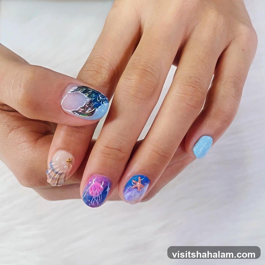 Ocean-themed Nail Art