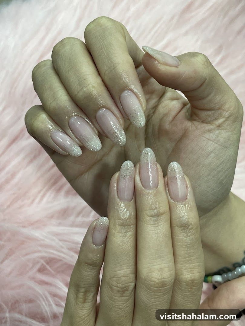 Nails with Glitter French Tips