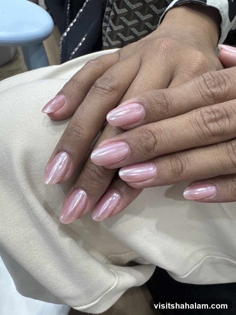 Pearl Pink Oval Nails