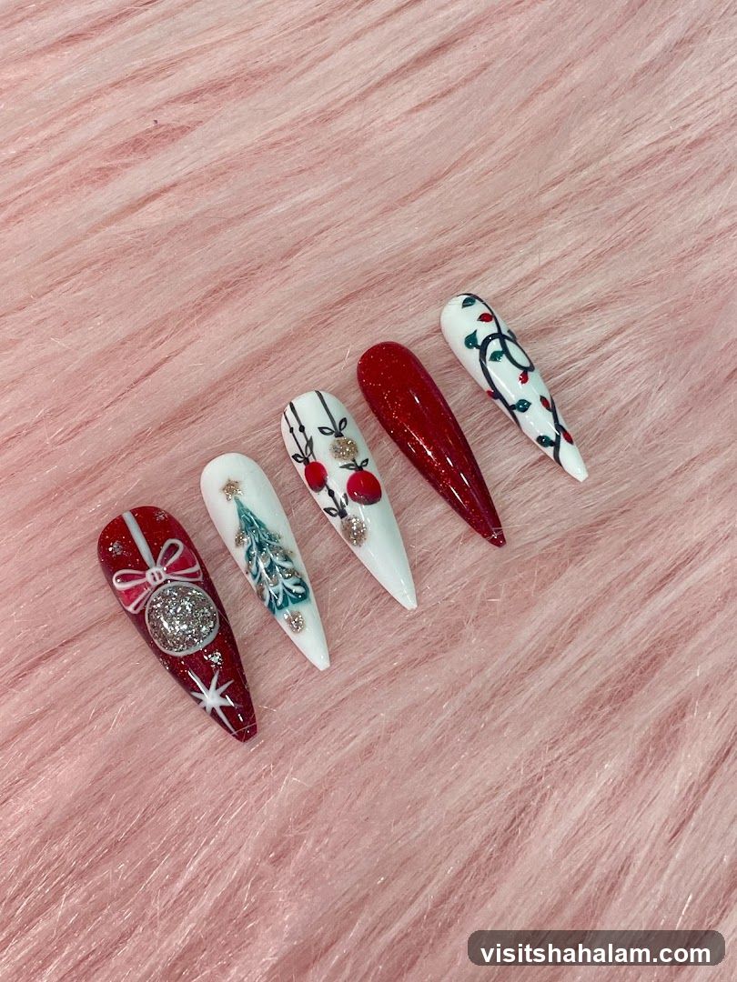 Christmas Themed Press-On Nails