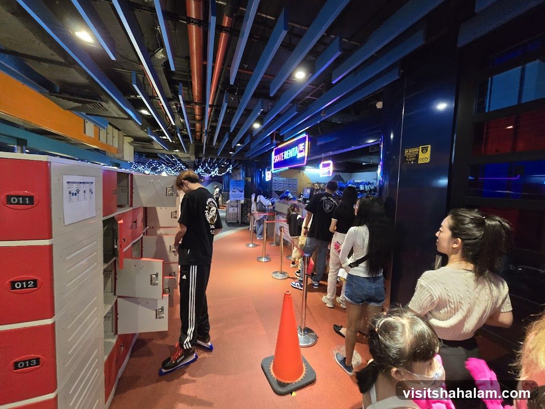 Indoor Activity Center with Lockers and Queue