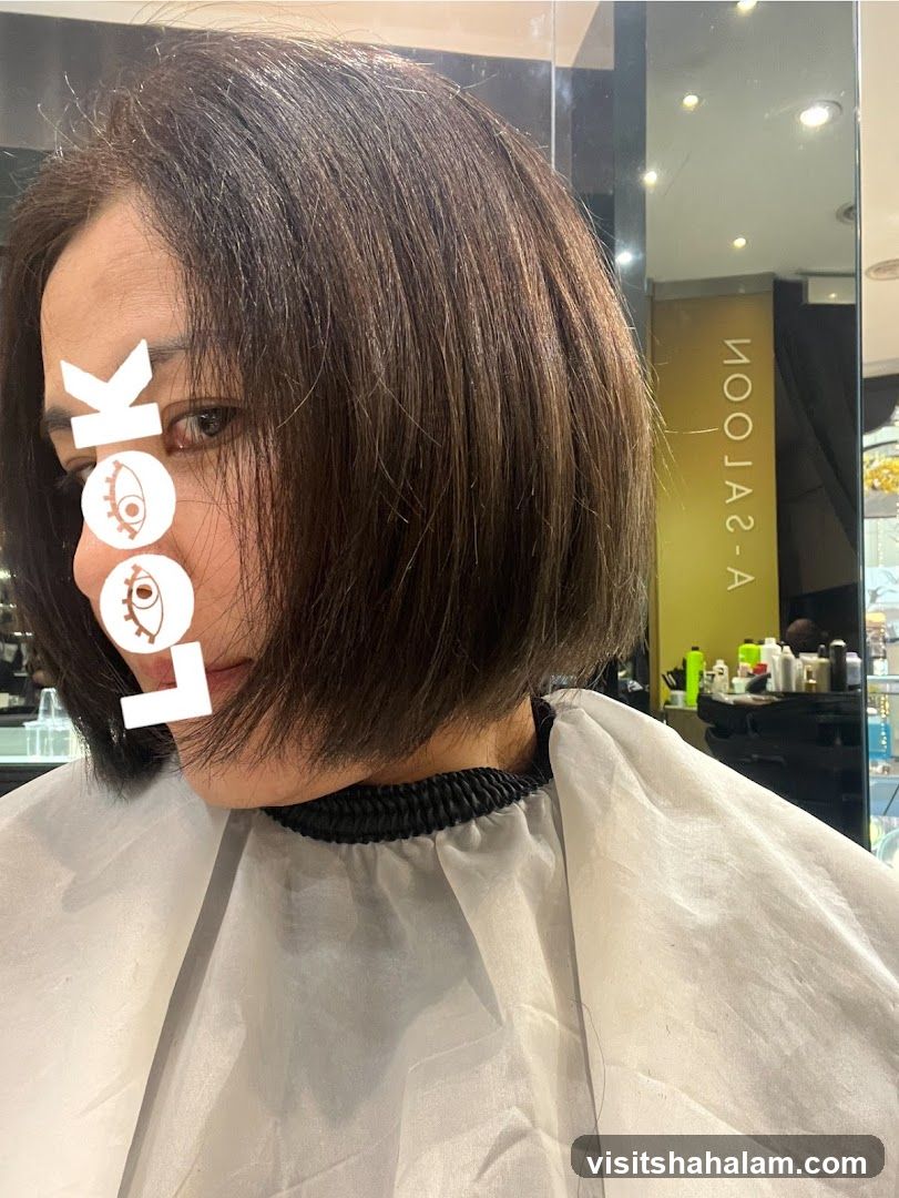 Woman with a new haircut