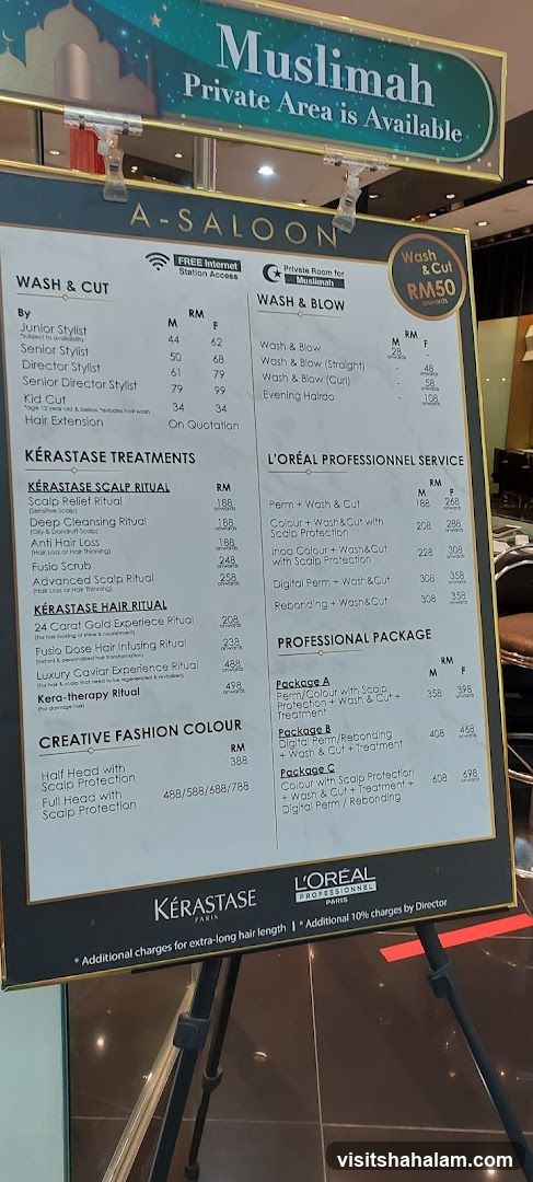 A-SALOON Price List