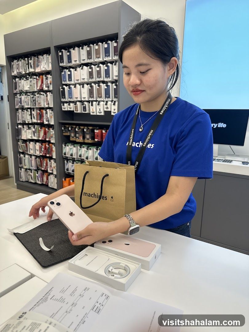 Salesperson with iPhone