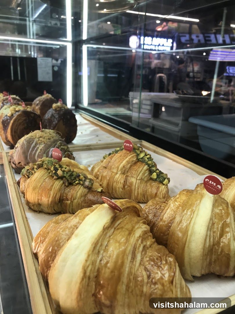 Croissants in a Display Case
