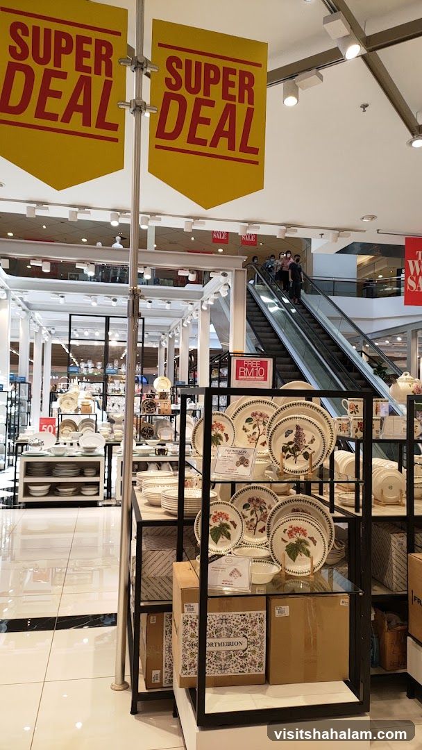 Department Store Interior with Sale Signs
