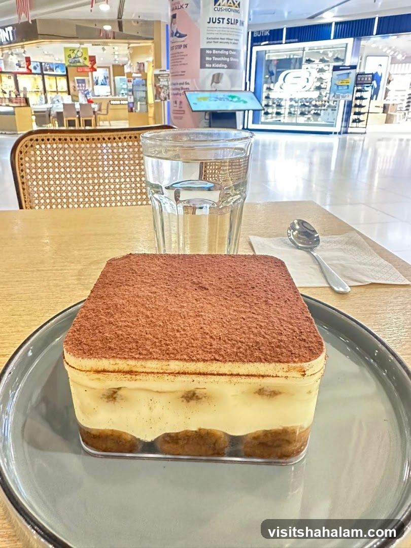 Tiramisu Dessert with Water