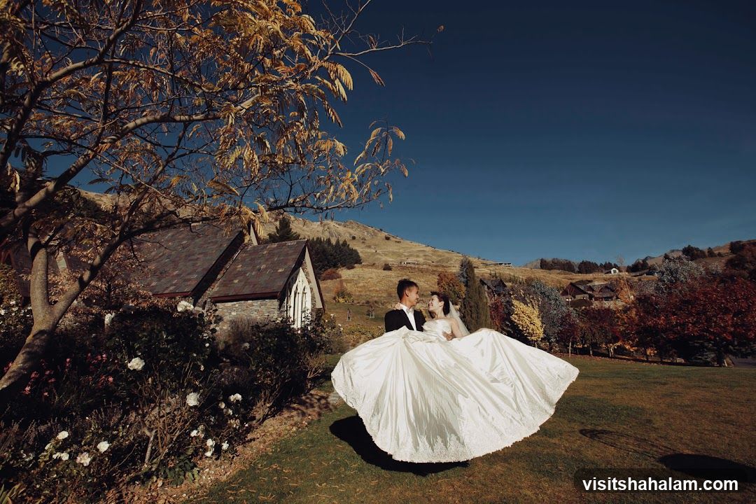 Wedding Couple in Scenic Landscape