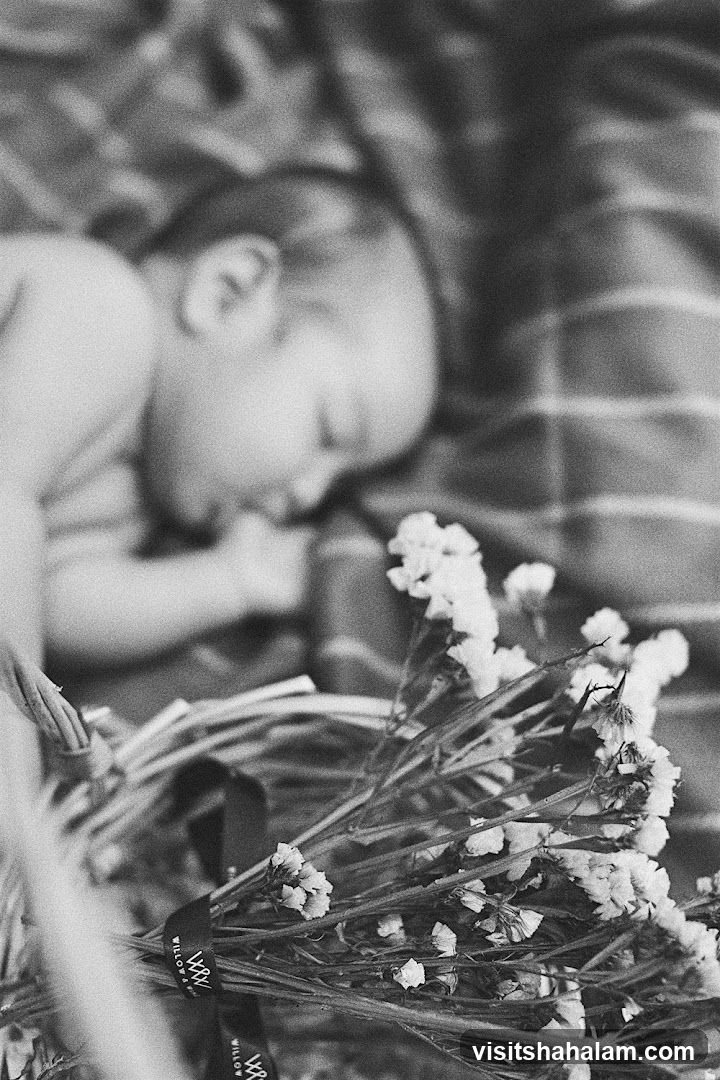 Baby Sleeping with Flowers