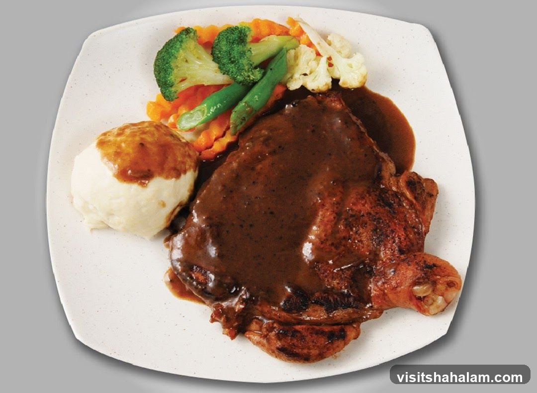 Chicken Steak with Mashed Potatoes and Vegetables