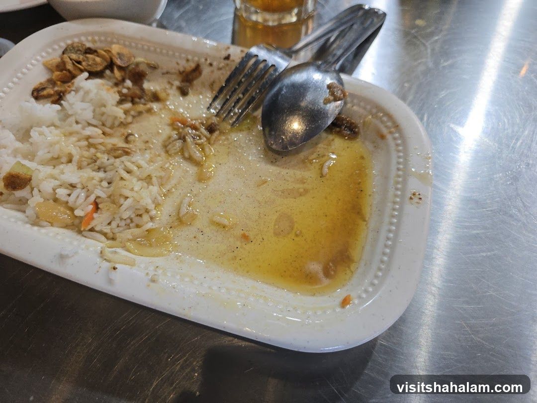 Dirty Plate with Leftover Food