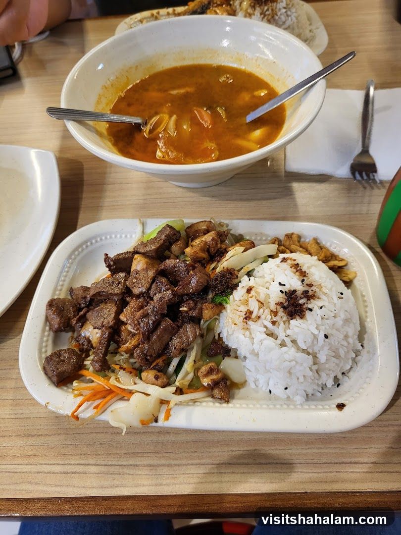Beef and Rice Platter with Soup