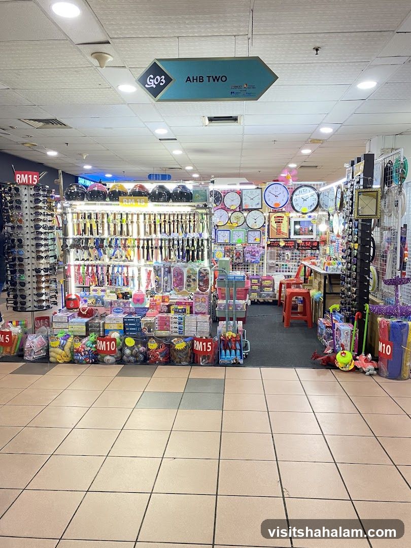 Mall Kiosk with Various Goods