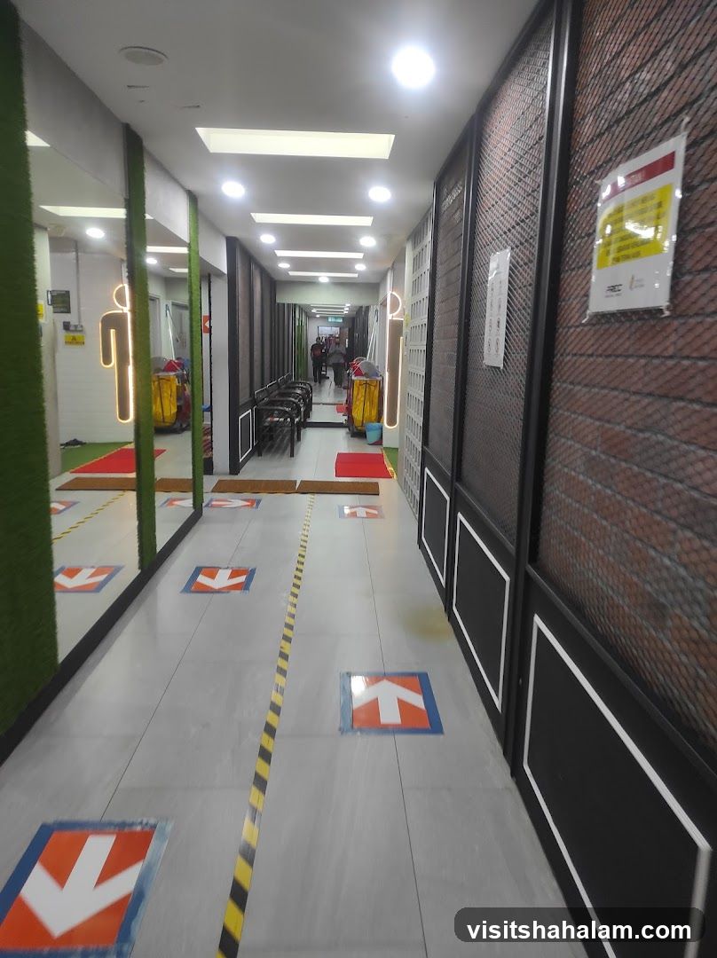 Hallway with Social Distancing Markers
