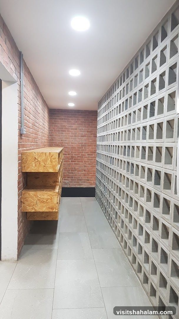 Hallway with Brick and Block Walls