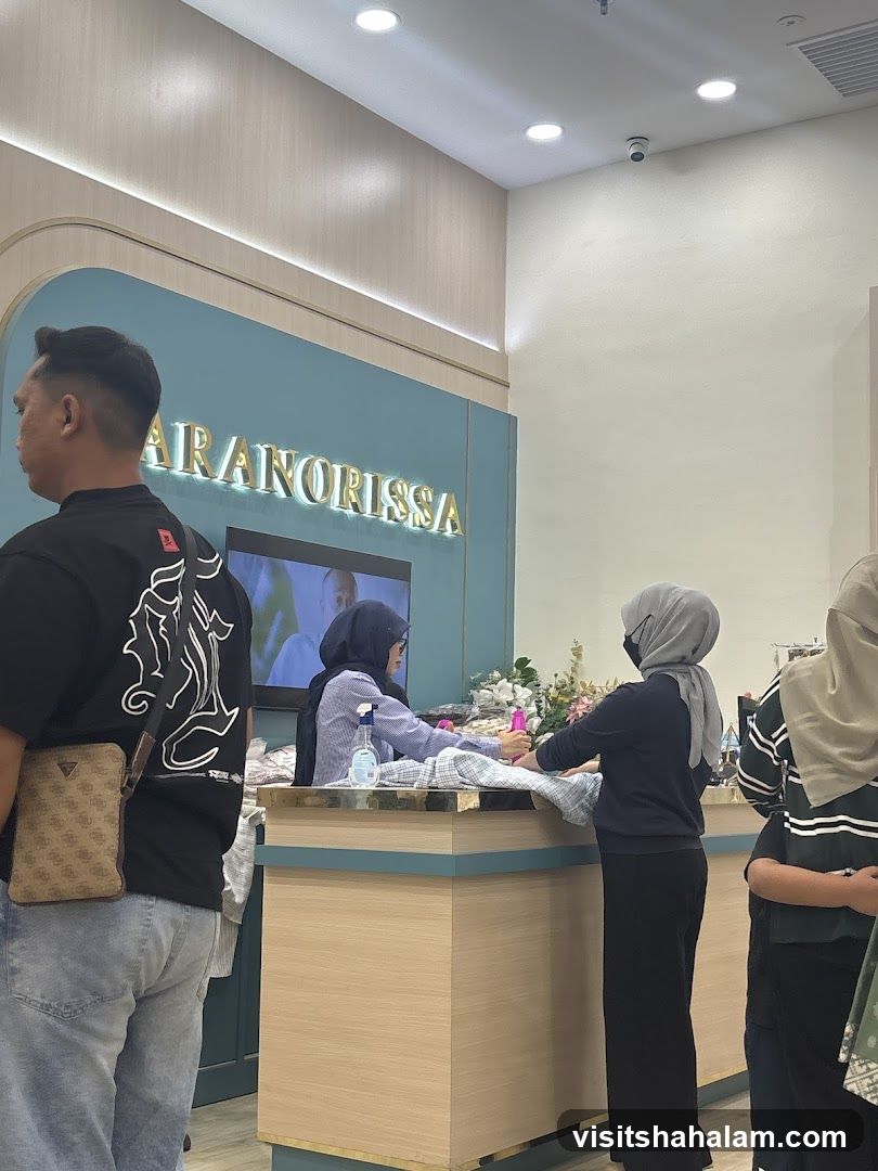 Store Interior with Customers and Staff