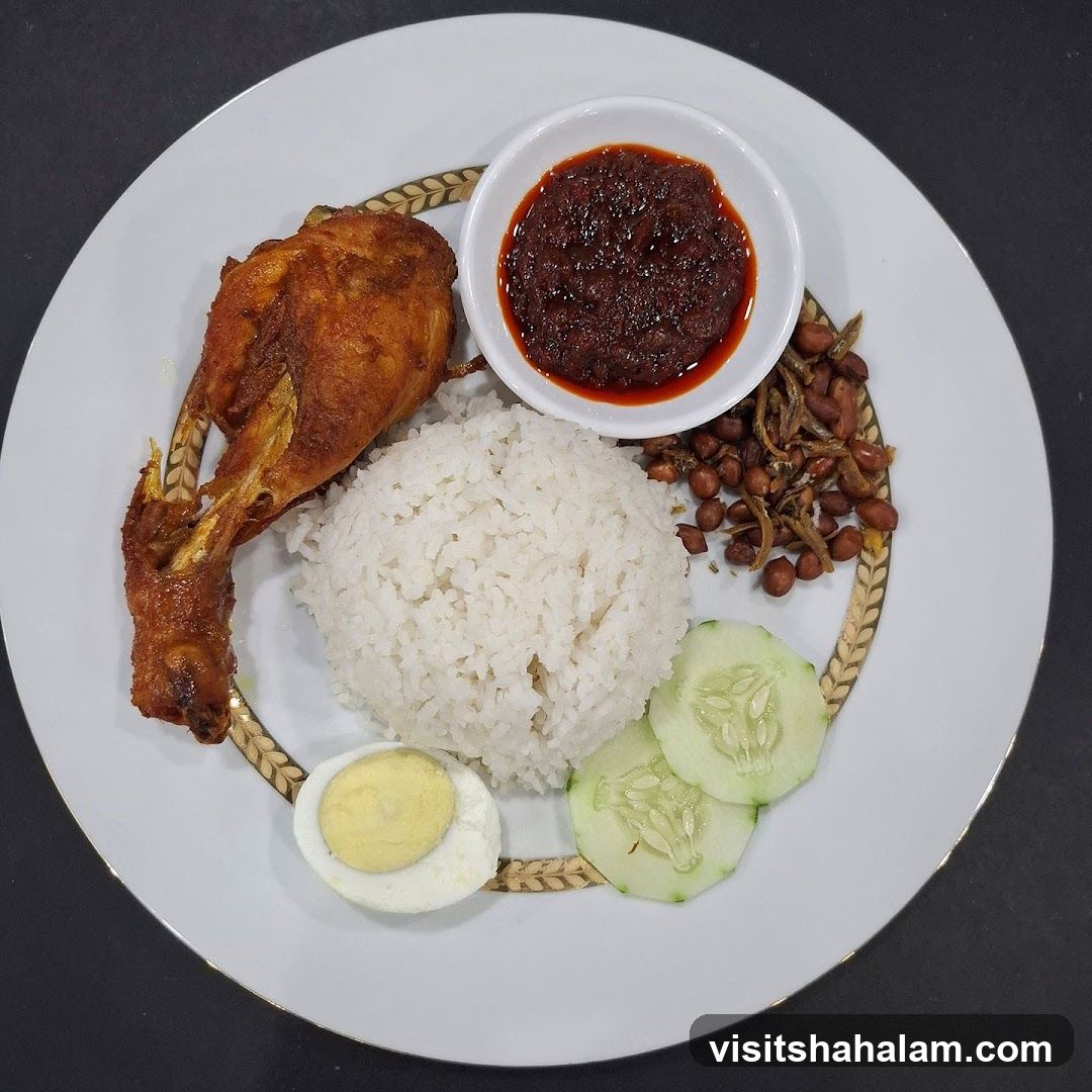 Nasi Lemak with Fried Chicken