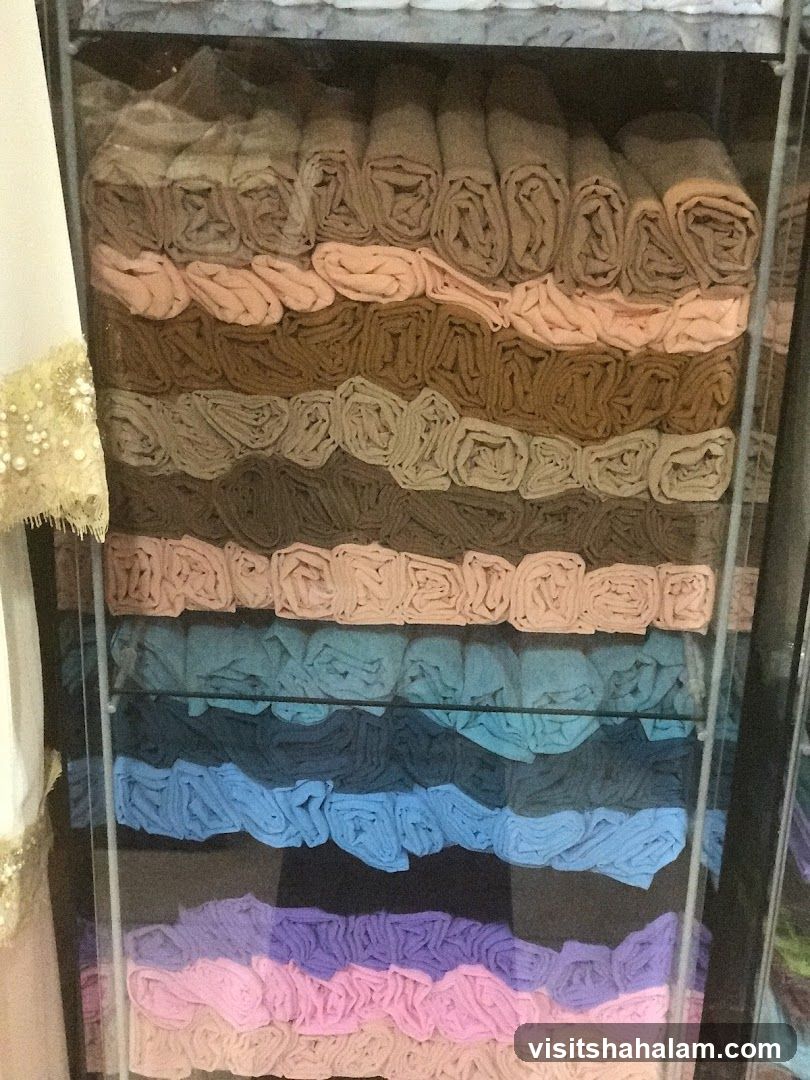 Rolled Fabrics Display
