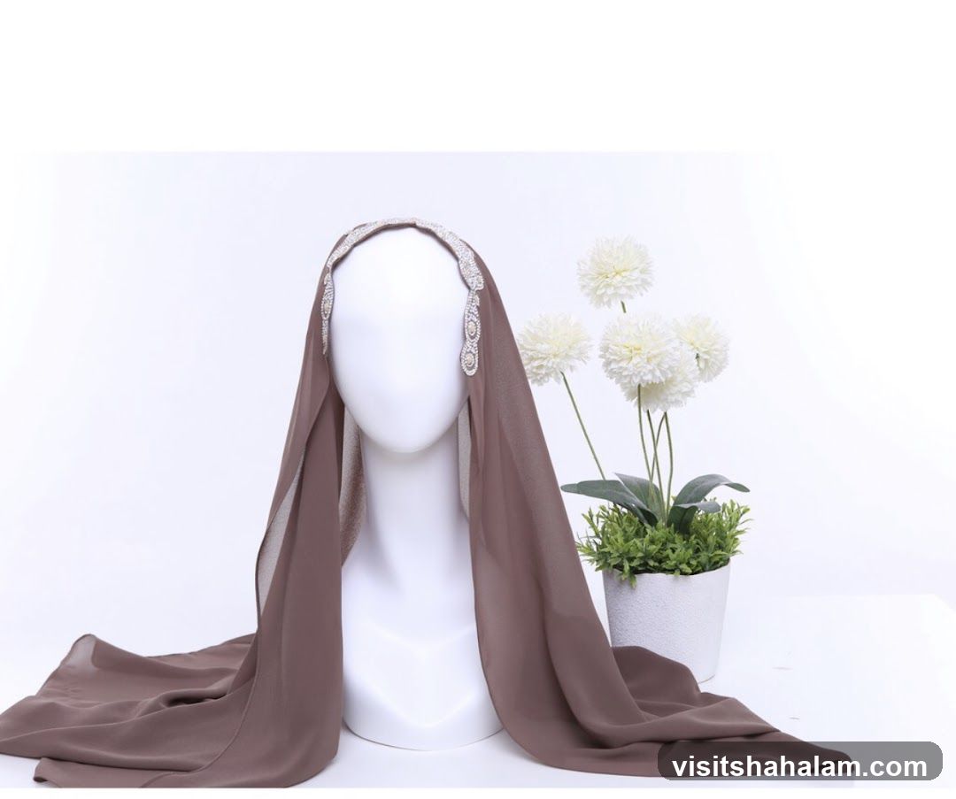 Mannequin head with brown hijab