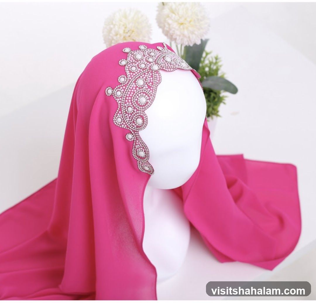 Pink Hijab with Embellishments
