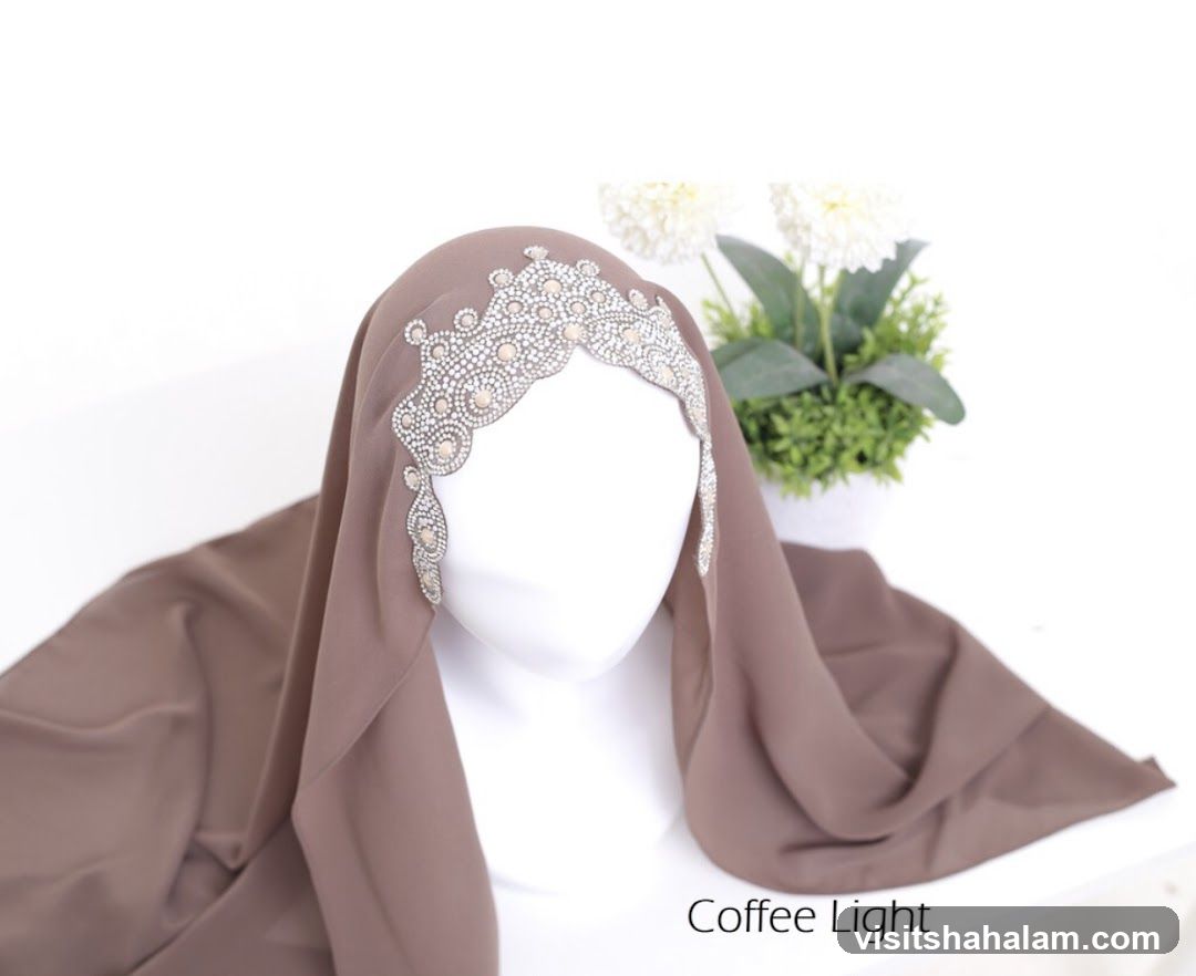 Brown Hijab with Embellishments