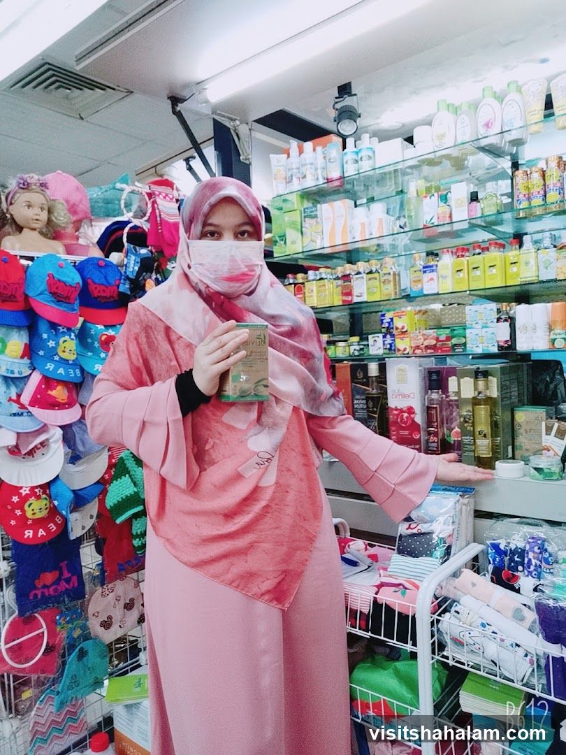 Woman holding a product in a store