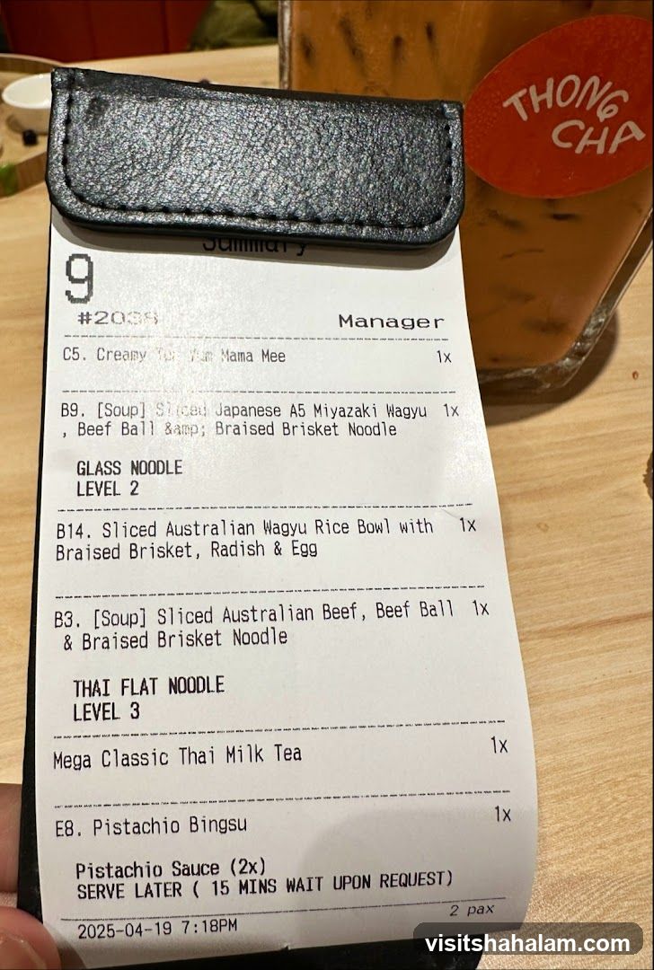 Restaurant Receipt