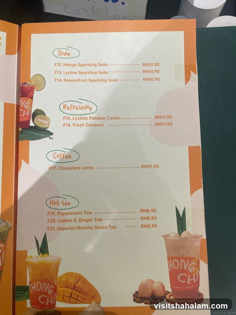 Hong Cha Menu