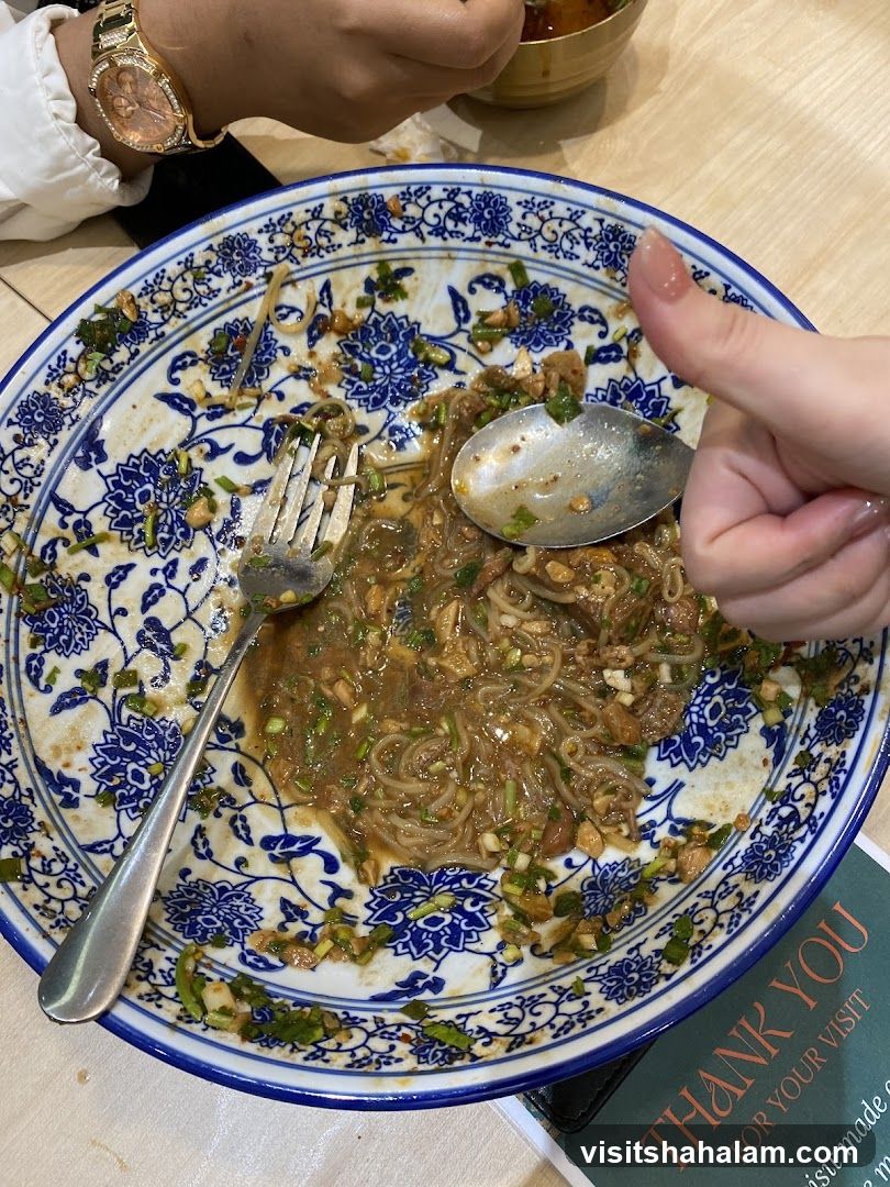 Partially Eaten Noodle Dish
