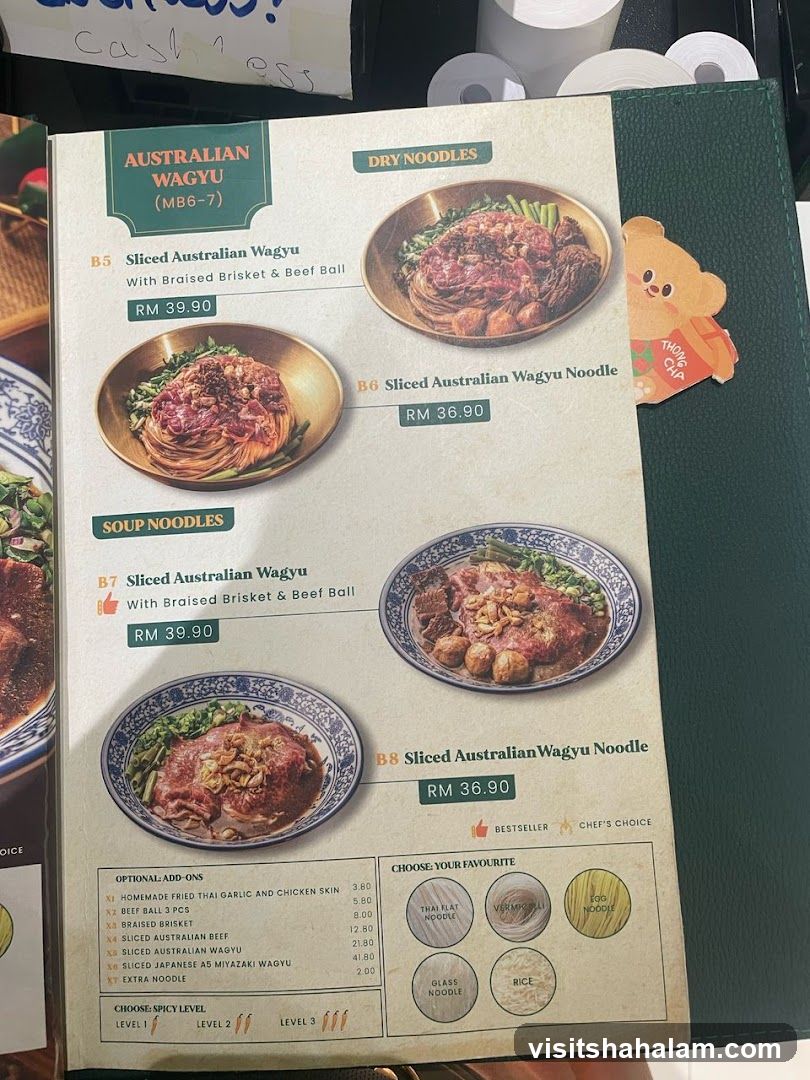 Australian Wagyu Menu