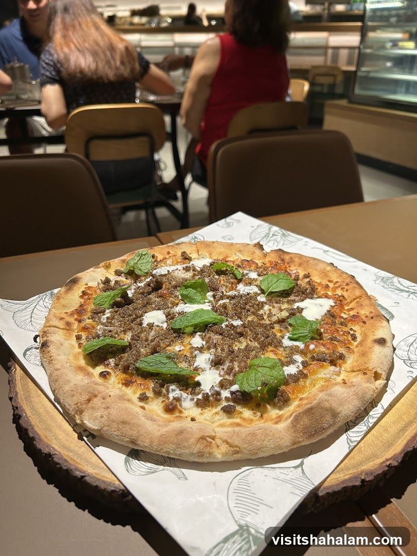 Pizza with Ground Meat and Mint