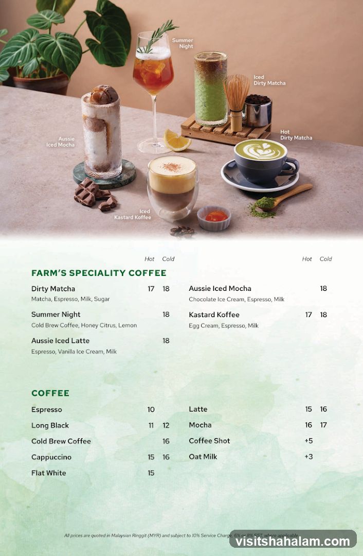 Farm's Speciality Coffee & Coffee Menu