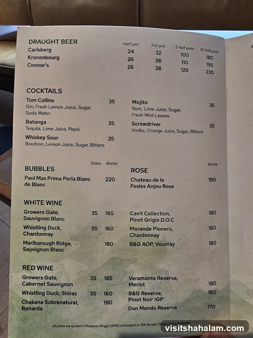 Drinks Menu