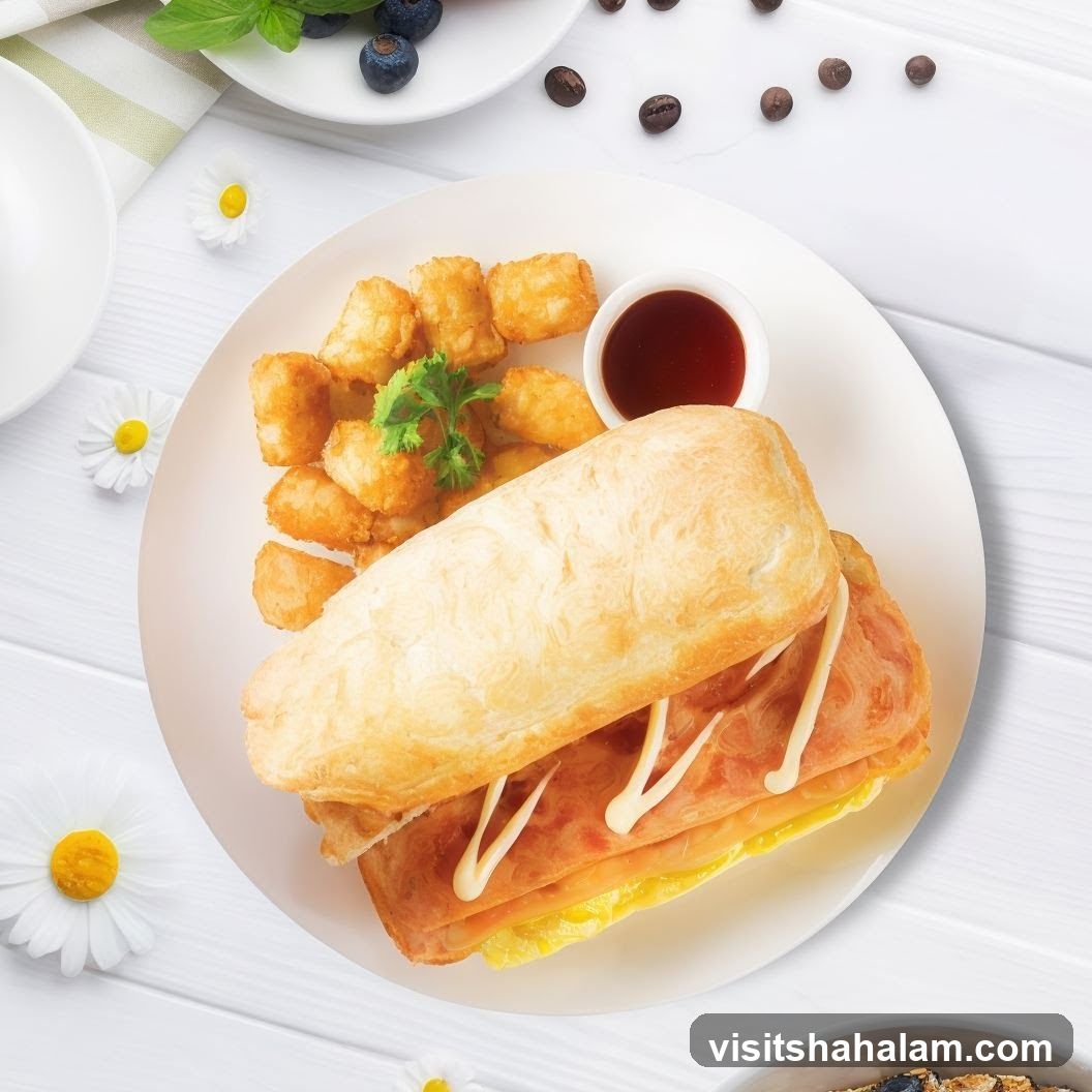 Breakfast Sandwich with Tater Tots