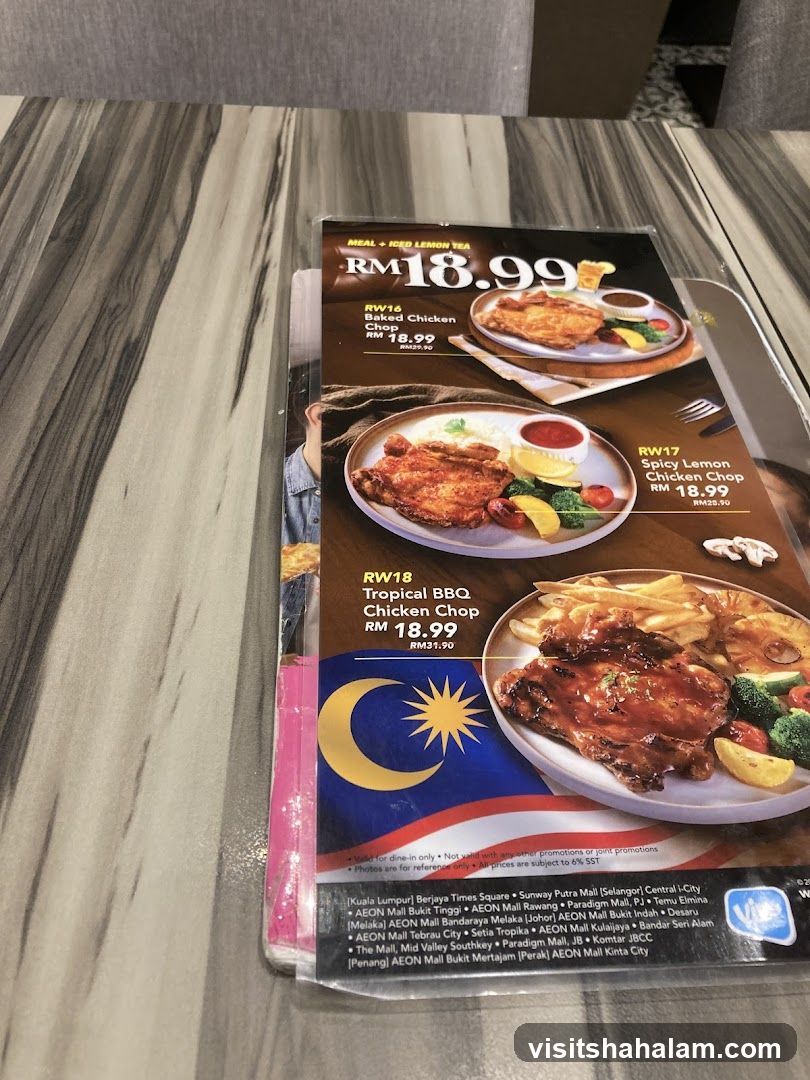 Chicken Chop Menu