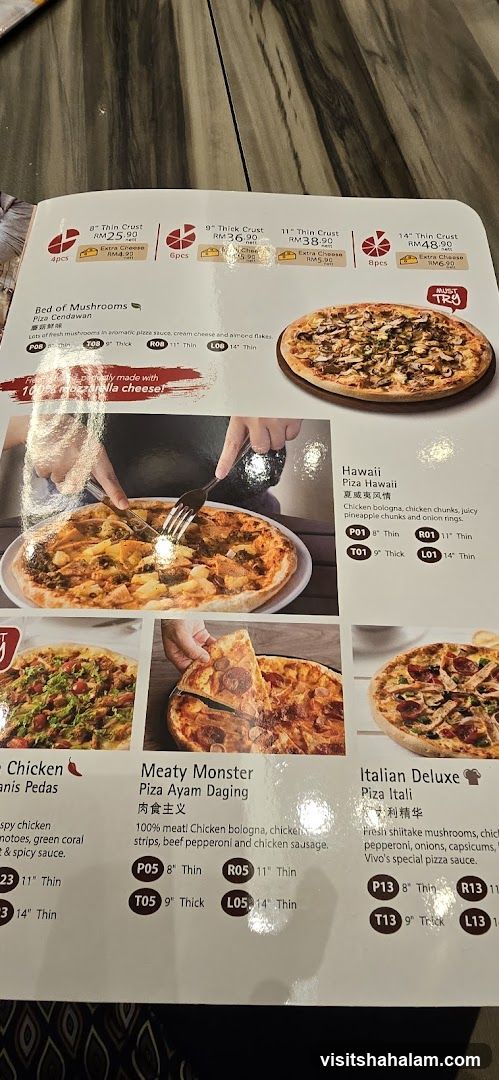 Pizza Menu
