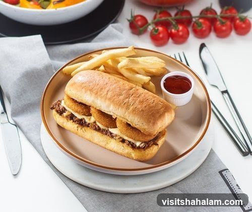 Sandwich with Fries and Ketchup