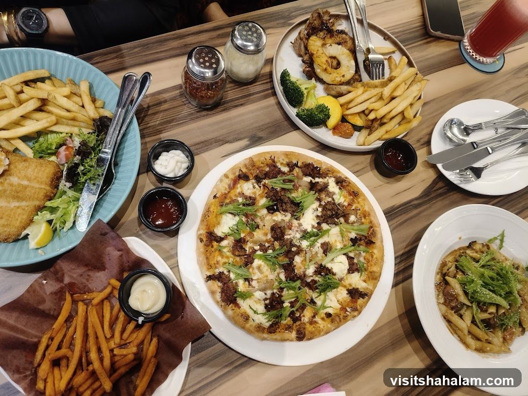 Table with various dishes
