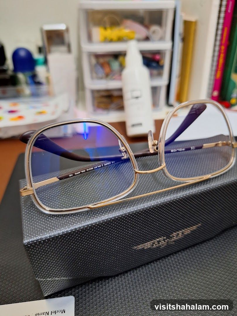 Eyeglasses on a box