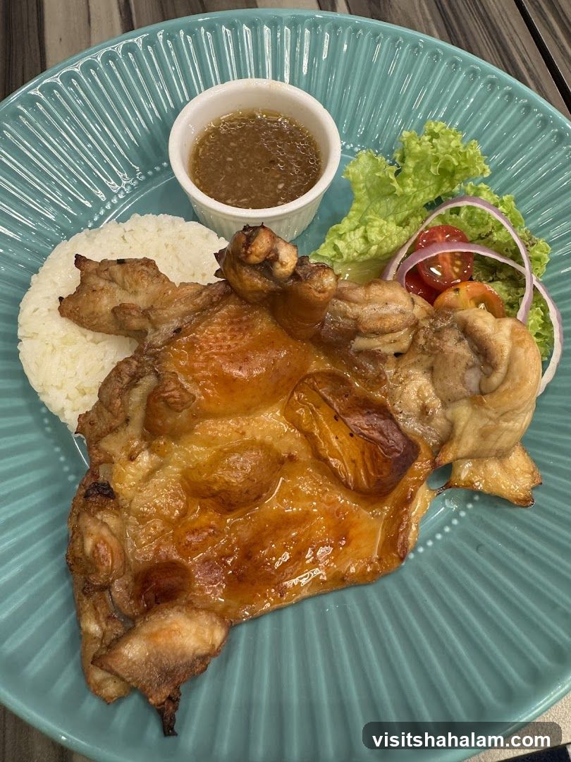 Grilled Chicken with Rice and Salad