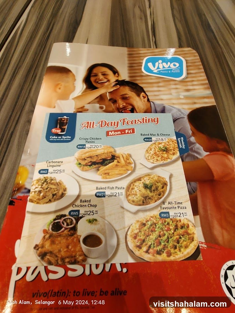 Vivo Pizza Pasta & Panini Menu