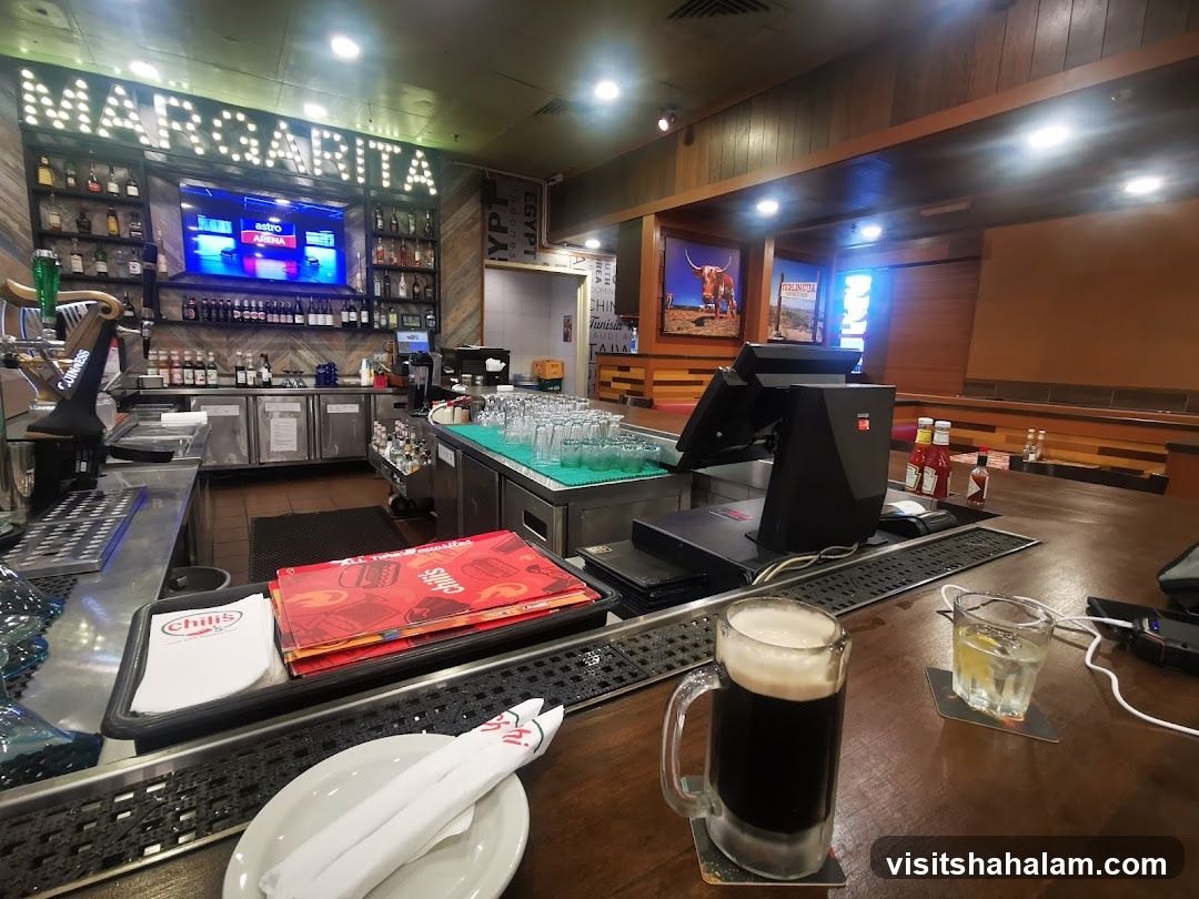 Bar Interior with Drinks and Menus